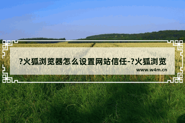 ?火狐浏览器怎么设置网站信任-?火狐浏览器无法访问特定网页添加信任站点的方法