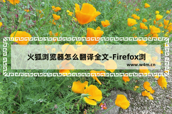 火狐浏览器怎么翻译全文-Firefox浏览器进行全文翻译的方法