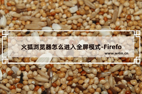 火狐浏览器怎么进入全屏模式-Firefox浏览器快捷键进入全屏模式的方法