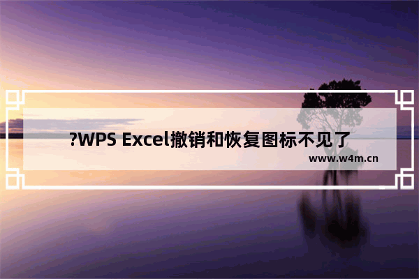 ?WPS Excel撤销和恢复图标不见了怎么办-WPS表格调出工具栏的撤销恢复键的方法教程