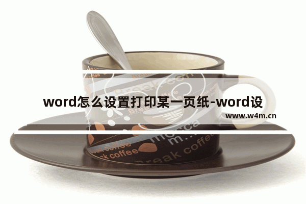 word怎么设置打印某一页纸-word设置打印某一页纸的方法