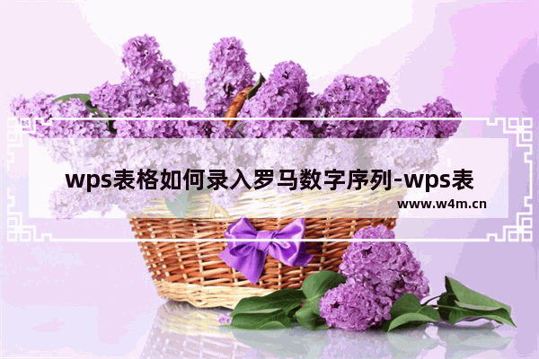 wps表格如何录入罗马数字序列-wps表格录入罗马数字序列的方法