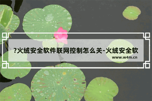 ?火绒安全软件联网控制怎么关-火绒安全软件中关闭联网控制的方法教程