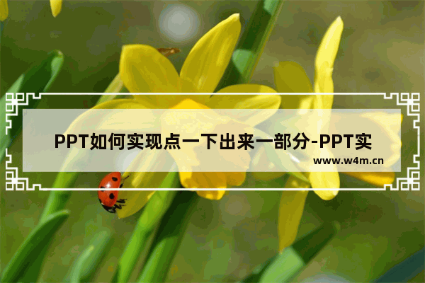 PPT如何实现点一下出来一部分-PPT实现点一下出来一部分的方法