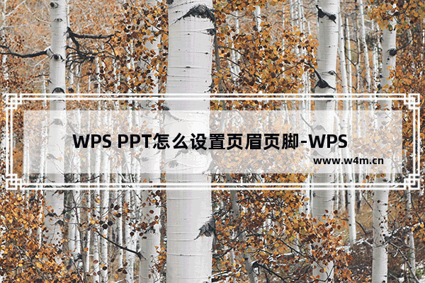 WPS PPT怎么设置页眉页脚-WPS PPT设置页眉页脚的方法