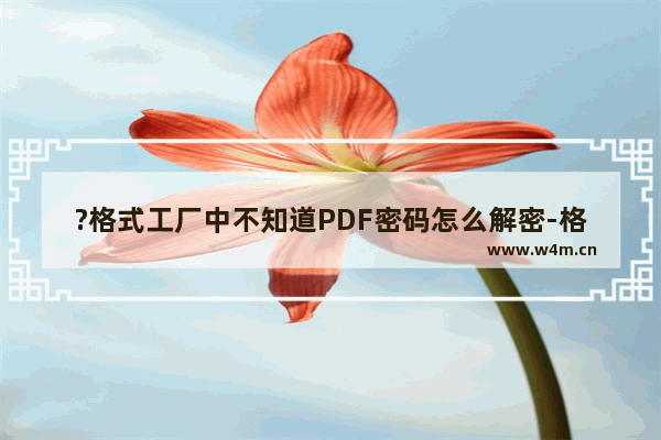 ?格式工厂中不知道PDF密码怎么解密-格式工厂中解除PDF密码的方法教程