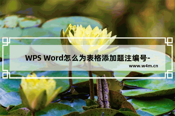 WPS Word怎么为表格添加题注编号-WPS Word为表格插入题注编号的方法