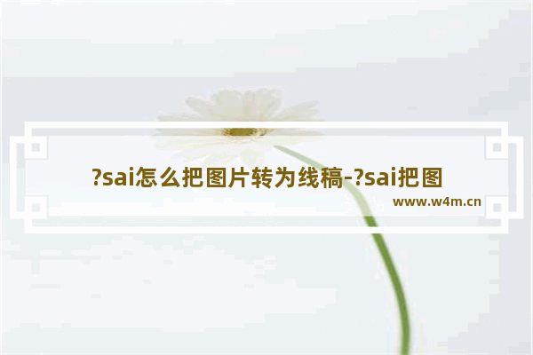 ?sai怎么把图片转为线稿-?sai把图片转为线稿的方法