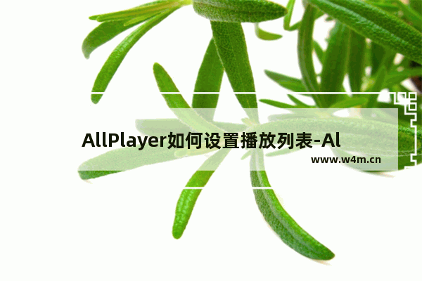 AllPlayer如何设置播放列表-AllPlayer设置播放列表的方法