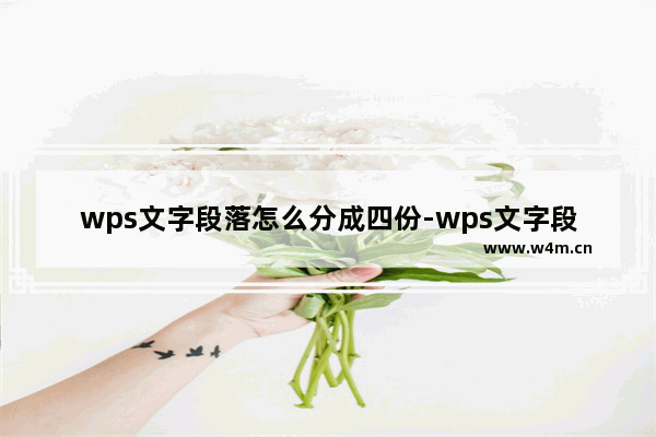 wps文字段落怎么分成四份-wps文字段落分成四栏的方法