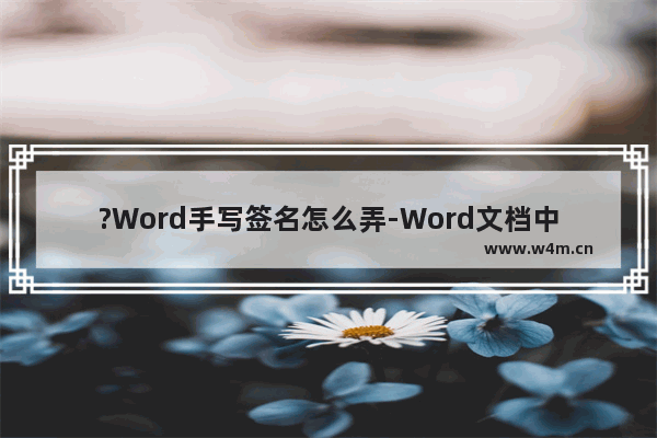 ?Word手写签名怎么弄-Word文档中添加手写签名的方法教程