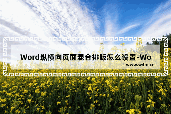 Word纵横向页面混合排版怎么设置-Word纵横向页面混合排版的方法