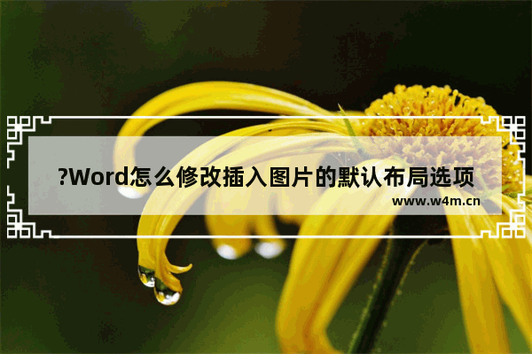 ?Word怎么修改插入图片的默认布局选项-Word文档中设置插入图片的默认布局类型的方法教程