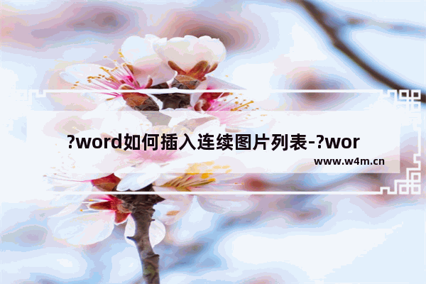 ?word如何插入连续图片列表-?word插入连续图片列表的方法