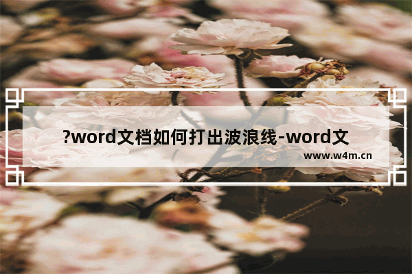 ?word文档如何打出波浪线-word文档打出波浪线的方法