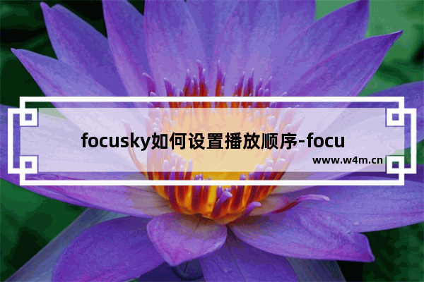 focusky如何设置播放顺序-focusky设置播放顺序的方法