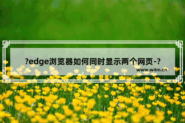 ?edge浏览器如何同时显示两个网页-?edge浏览器拆分屏幕的方法