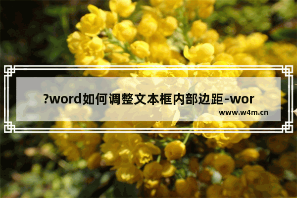 ?word如何调整文本框内部边距-word文本框内部边距的调整方法