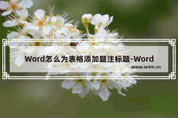 Word怎么为表格添加题注标题-Word为表格添加题注标题的方法