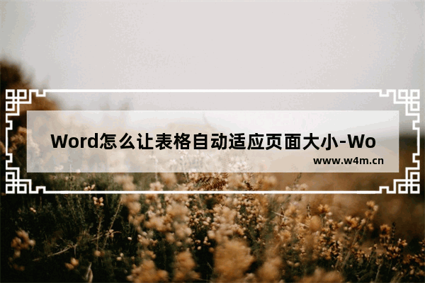 Word怎么让表格自动适应页面大小-Word表格设置自适应页面大小的方法