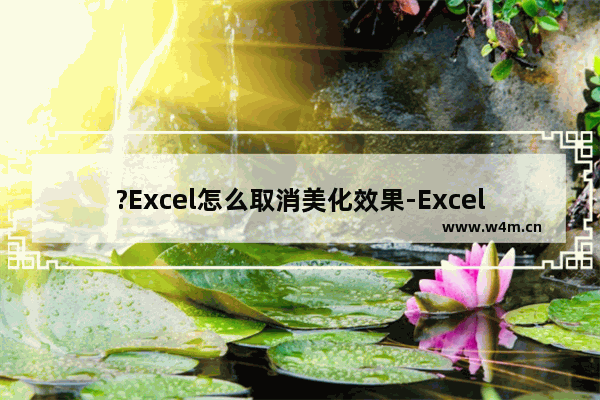 ?Excel怎么取消美化效果-Excel表格快速取消美化效果的方法教程