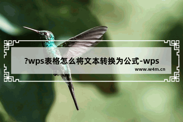 ?wps表格怎么将文本转换为公式-wps表格将文本转换为公式的方法