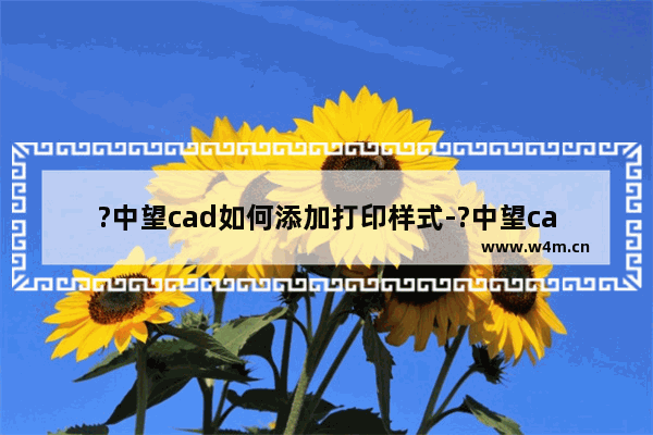 ?中望cad如何添加打印样式-?中望cad添加打印样式的教程