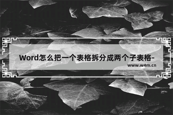 Word怎么把一个表格拆分成两个子表格-Word把一个表格拆分成两个子表格的方法