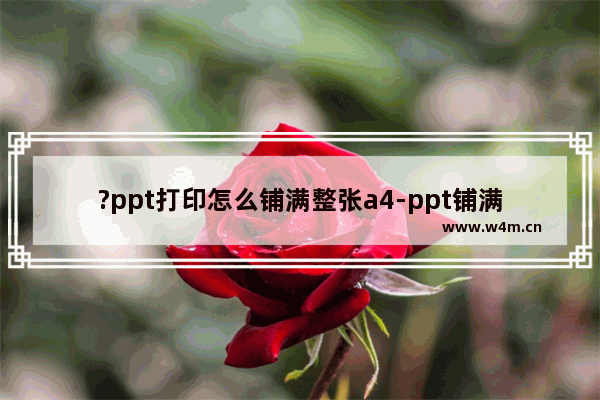 ?ppt打印怎么铺满整张a4-ppt铺满整张a4打印幻灯片的方法