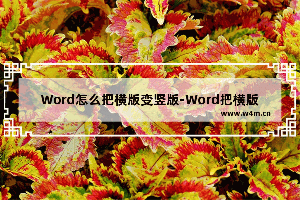 Word怎么把横版变竖版-Word把横版变竖版的方法