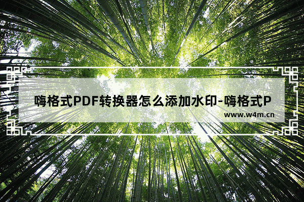 嗨格式PDF转换器怎么添加水印-嗨格式PDF转换器给PDF文件添加水印的方法