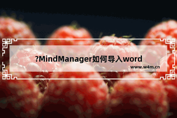 ?MindManager如何导入word文档-?MindManager导入word文档的方法