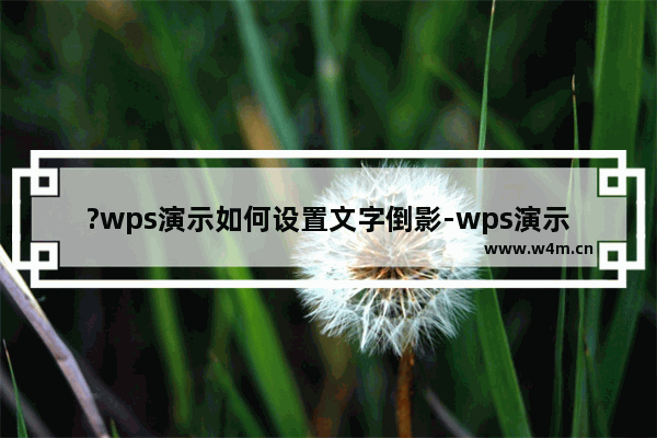 ?wps演示如何设置文字倒影-wps演示设置文字倒影效果的方法