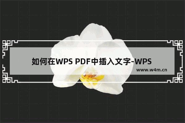 如何在WPS PDF中插入文字-WPS PDF文档中编辑文字的方法