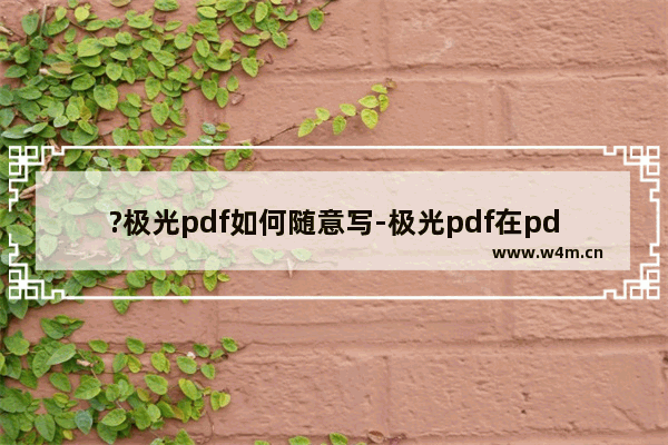 ?极光pdf如何随意写-极光pdf在pdf文件上随意画的方法