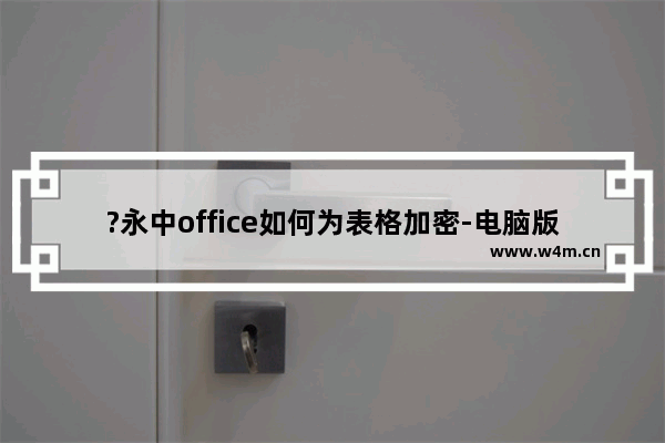 ?永中office如何为表格加密-电脑版永中office设置表格密码的方法