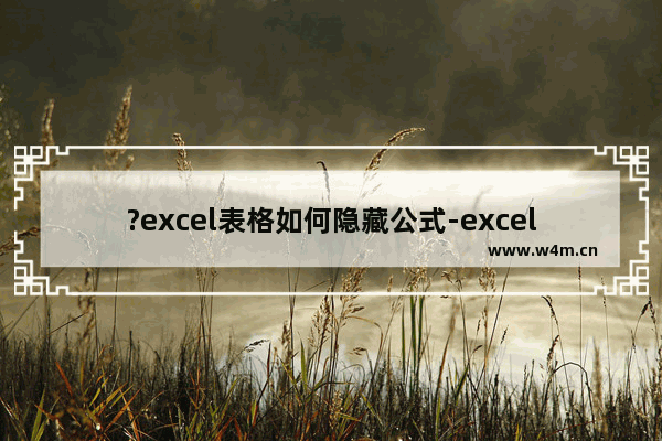 ?excel表格如何隐藏公式-excel隐藏单元格公式的方法