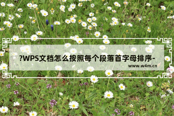 ?WPS文档怎么按照每个段落首字母排序-WPS Word设置段落首字母排列的方法教程