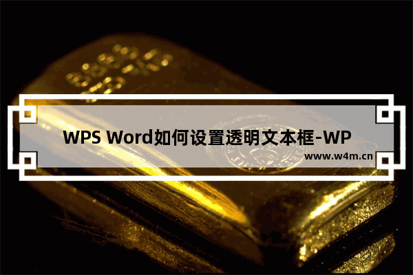 WPS Word如何设置透明文本框-WPS Word设置透明文本框的方法