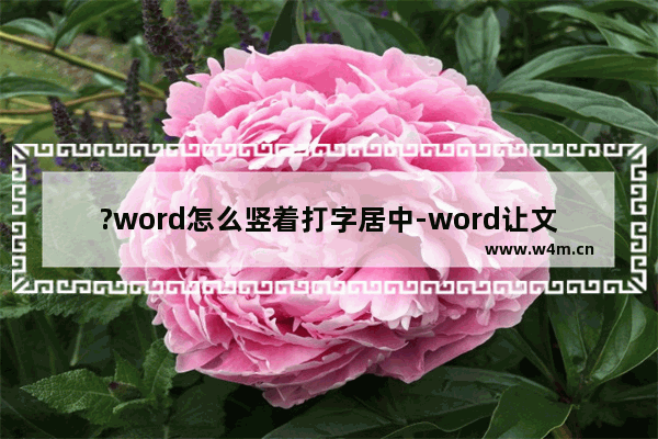 ?word怎么竖着打字居中-word让文字竖在中间的方法