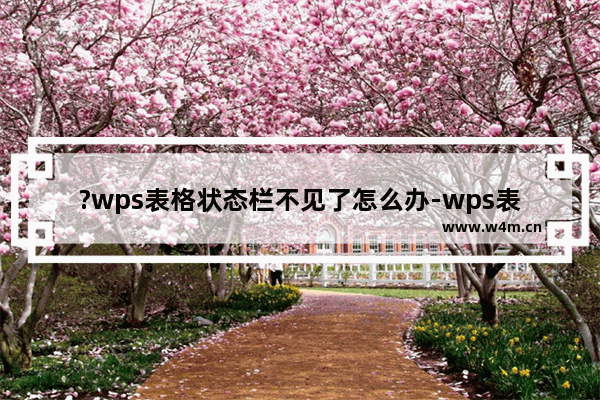 ?wps表格状态栏不见了怎么办-wps表格显示状态栏的方法