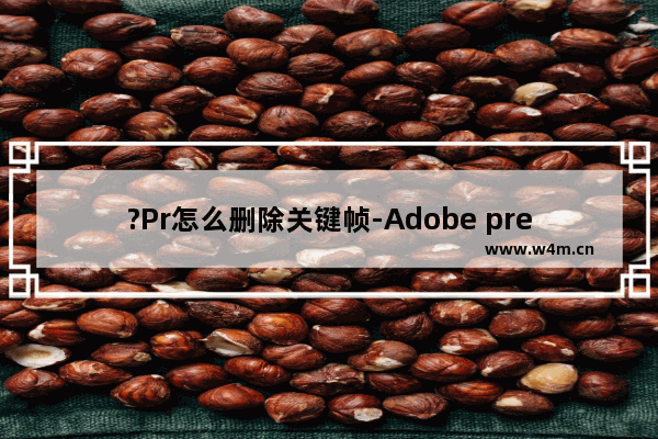 ?Pr怎么删除关键帧-Adobe premiere删除关键帧的方法教程