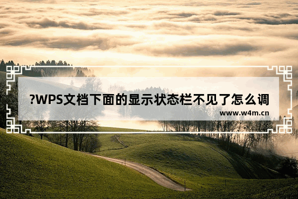 ?WPS文档下面的显示状态栏不见了怎么调出来-WPS Word让底部任务栏显示出来的方法教程