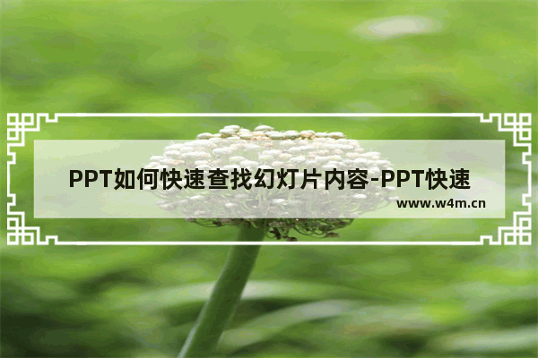 PPT如何快速查找幻灯片内容-PPT快速查找幻灯片内容的方法