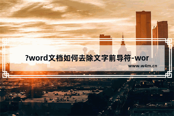 ?word文档如何去除文字前导符-word文档删除段落编号的方法