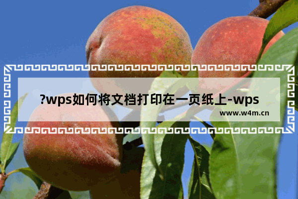 ?wps如何将文档打印在一页纸上-wps文档将所有页面打印在一张纸上的方法