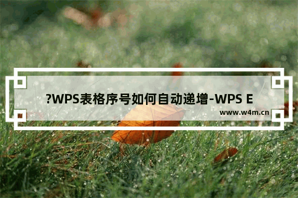 ?WPS表格序号如何自动递增-WPS Excel实现序号自动递增的方法教程