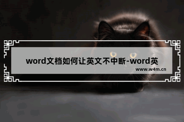 word文档如何让英文不中断-word英文单词换行断开的解决方法