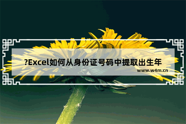 ?Excel如何从身份证号码中提取出生年月日-Excel提取身份证中出生日期的方法教程