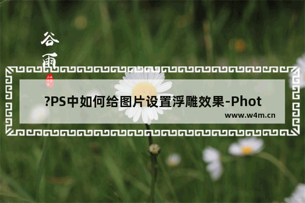 ?PS中如何给图片设置浮雕效果-Photoshop设置浮雕效果的方法教程